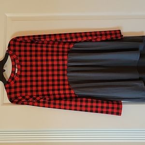 Buffalo plaid high low dress/tunic top